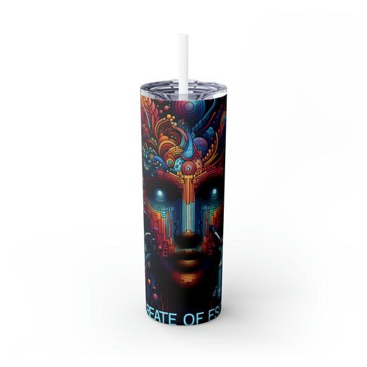 "Enchanted Forest: A Digital Art Masterpiece" - The Alien Maars® Skinny Tumbler with Straw 20oz Digital Art