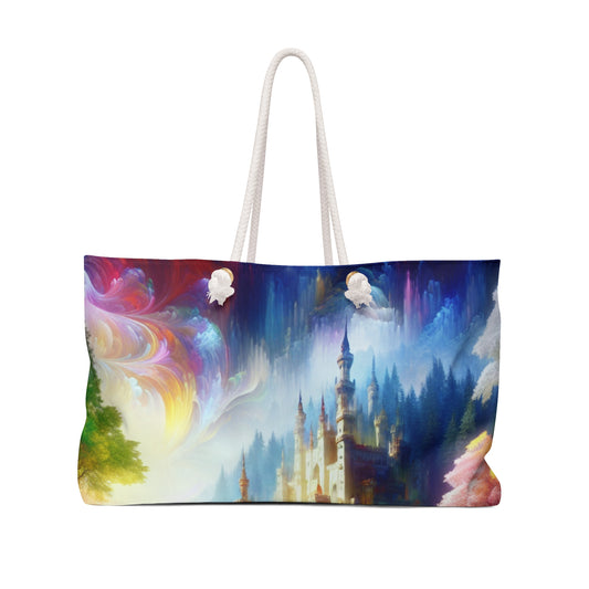 "Encantamiento resplandeciente: El castillo en el bosque colorido" - The Alien Weekender Bag