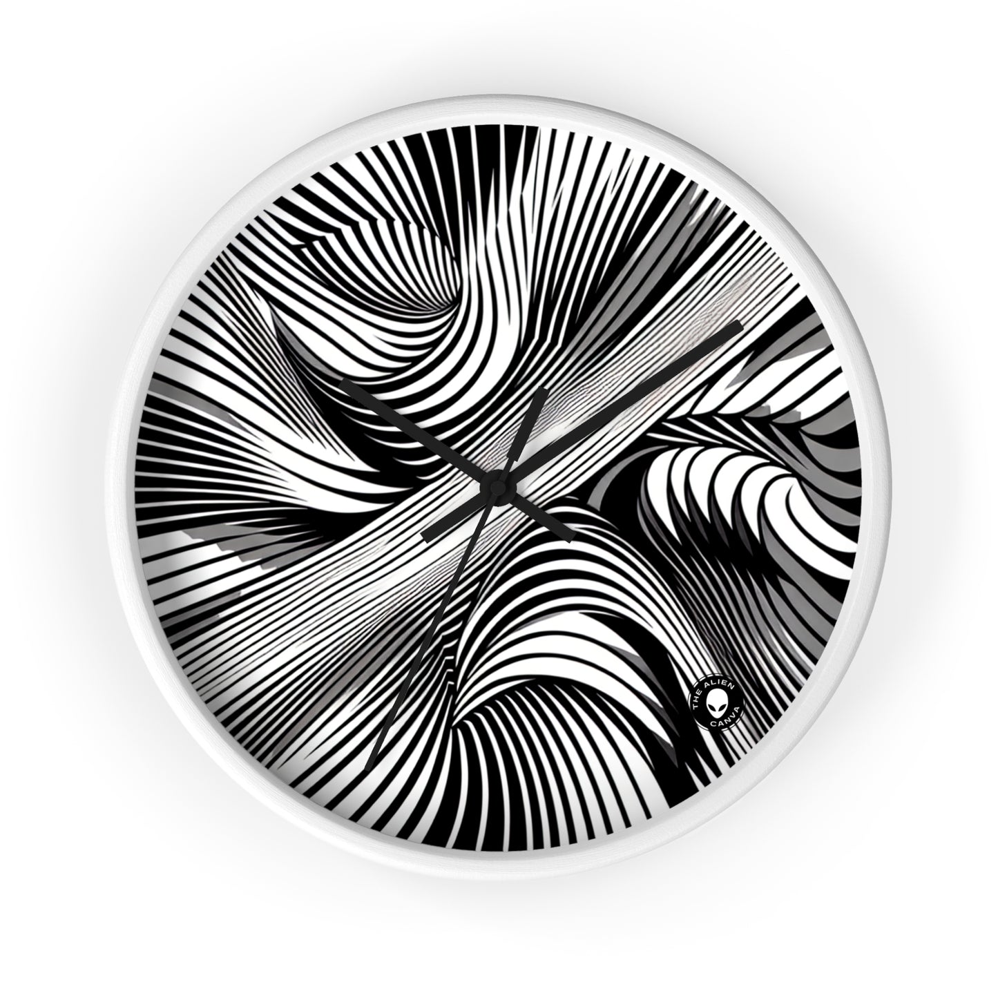 "Movimiento incorporado: exploración de la ilusión dinámica a través del arte óptico" - The Alien Wall Clock Op Art