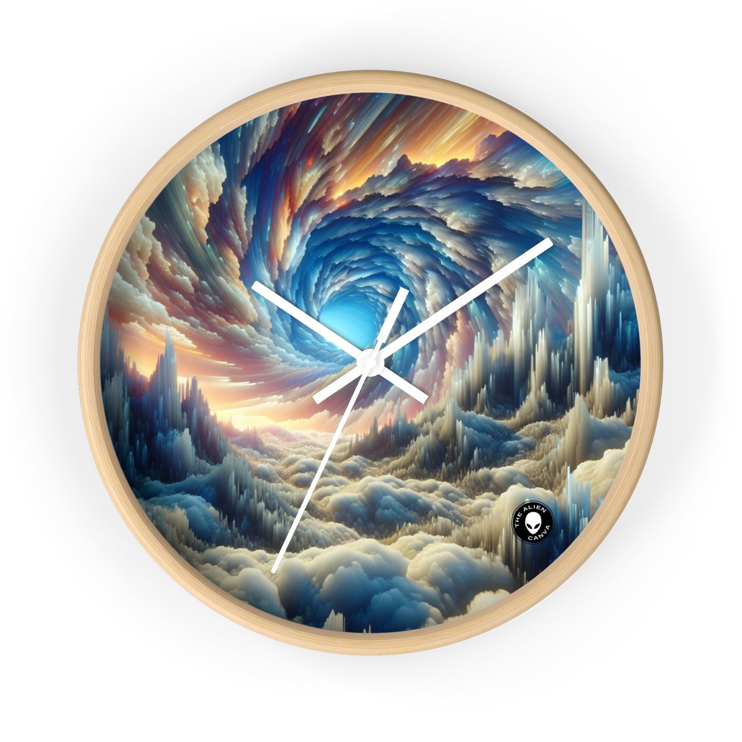 Crystal Peaks and Colorful Skies - The Alien Wall Clock