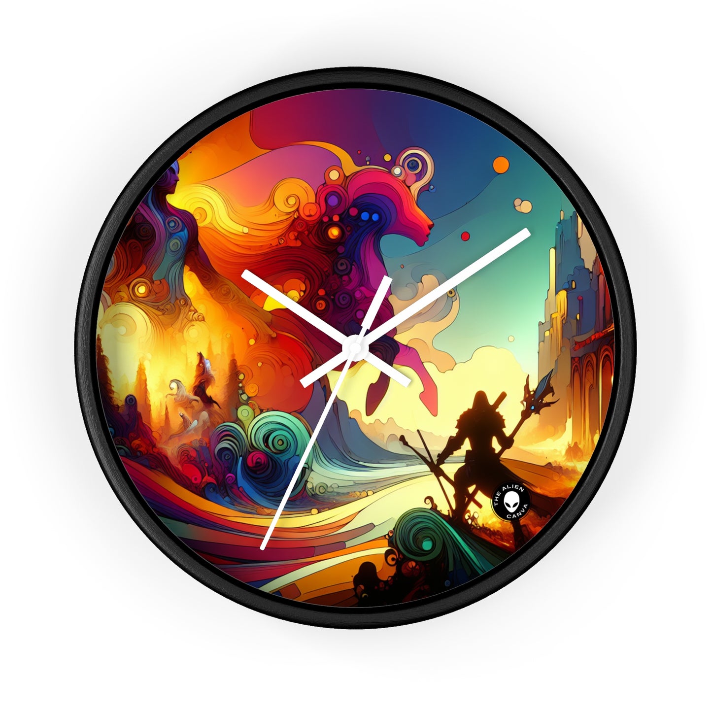 "Crossovers Clash: The Ultimate Battle of Dimensions" - The Alien Wall Clock Video Game Art