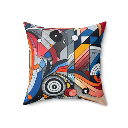 "ShapeSculptor: Interactive Geometric Art Creation"- The Alien Spun Polyester Square Pillow Interactive Art