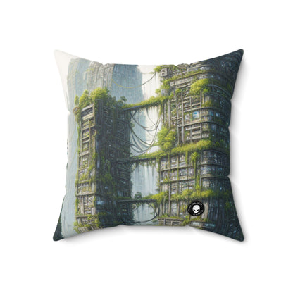 "Nature's Resurgence: The Urban Jungle"- The Alien Spun Polyester Square Pillow