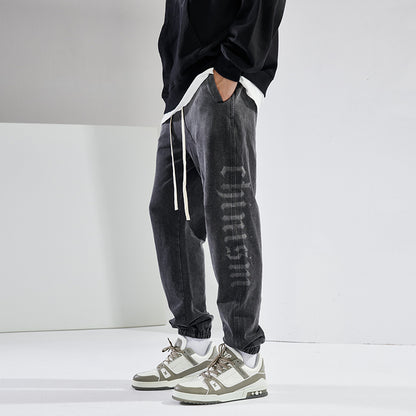 Pantalones casuales con estampado de letras laterales de marca de moda Tendencia