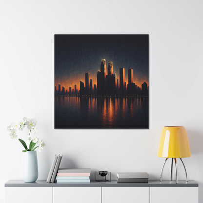 "The City Aglow" - Le style post-impressionnisme d'Alien Canva