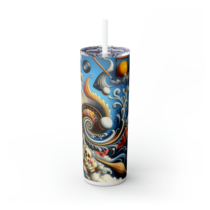 « Fusion temporelle : paysage surréaliste » - The Alien Maars® Skinny Tumbler avec paille 20oz Surréalisme