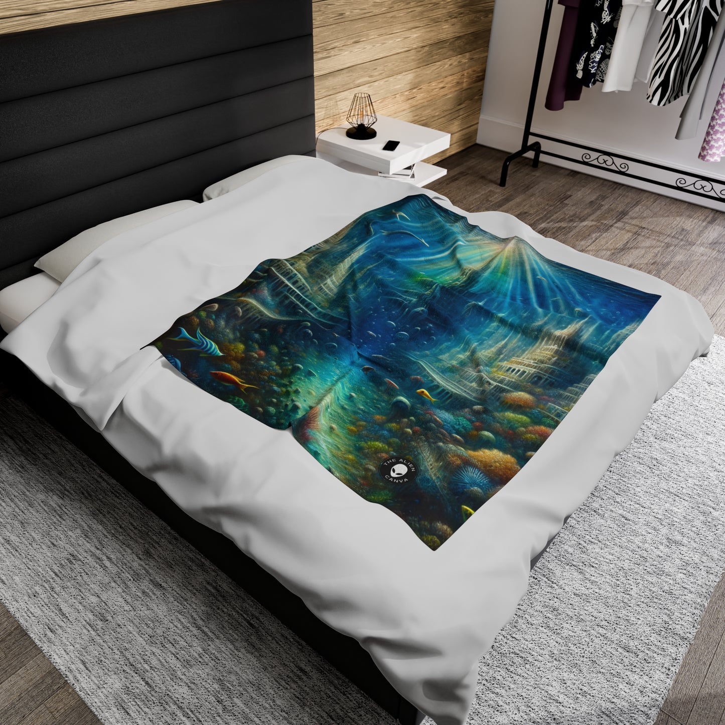 "Enchanted Underwater City" - The Alien Velveteen Plush Blanket