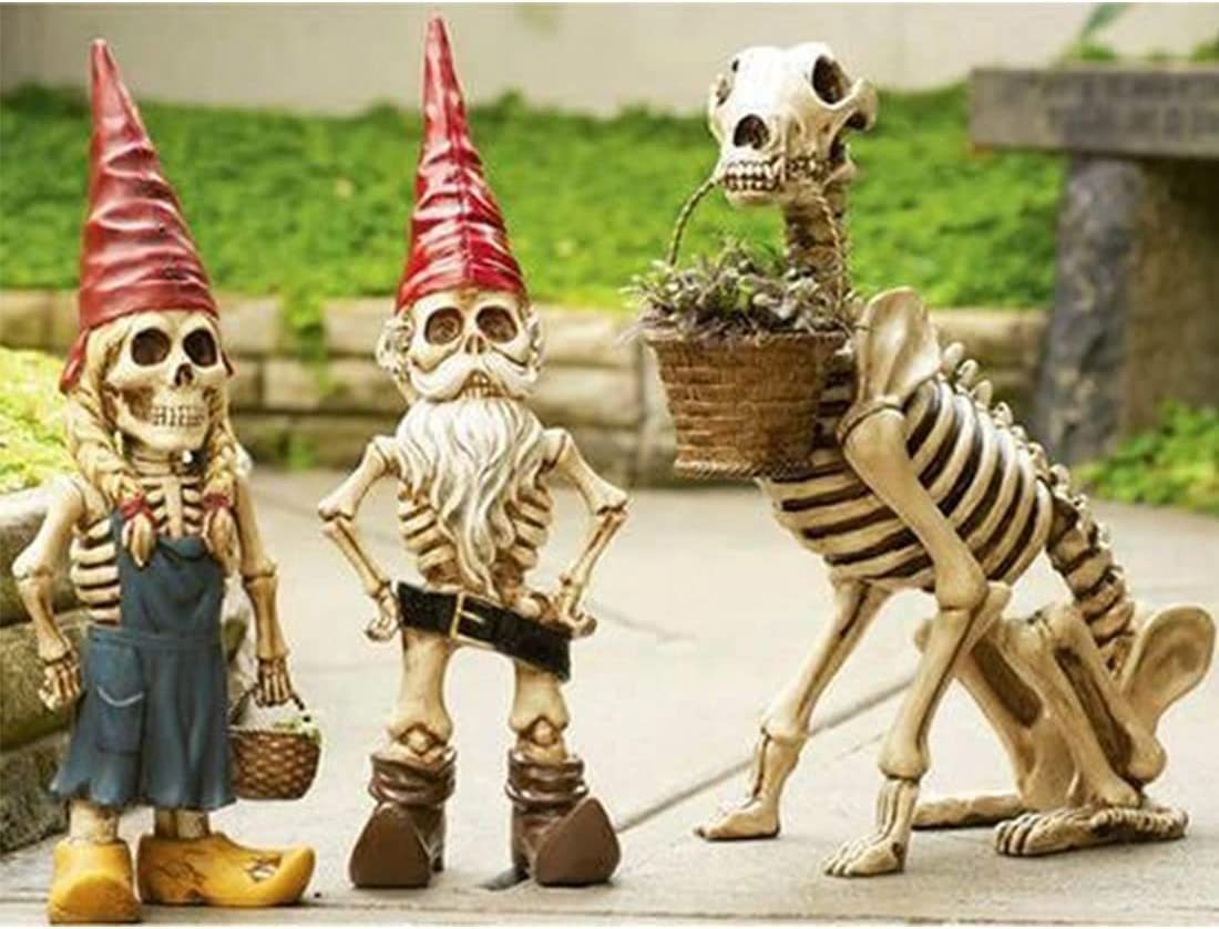 Décorations en résine de squelette d'hommes et de femmes de crâne Décoration de jardin d'Halloween