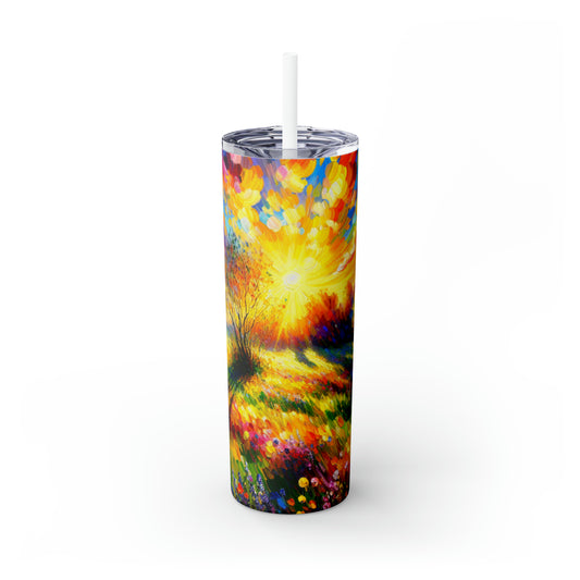 "Vibrant Springtime Sky" - Vaso delgado con pajita de Alien Maars® de 20 oz estilo fauvismo