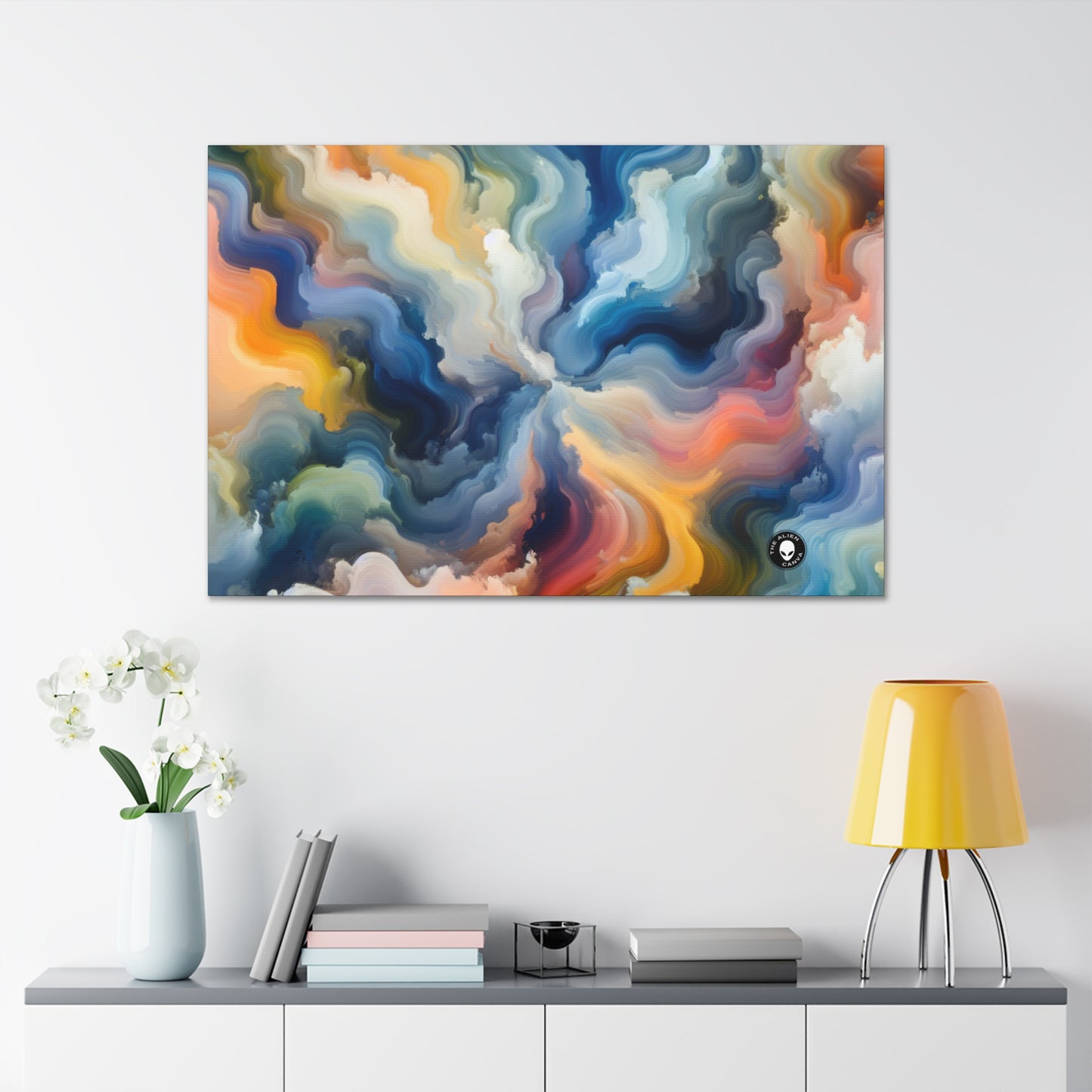 "Sunset Reflections: A Serene Color Field Painting" - The Alien Canva Color Field Painting