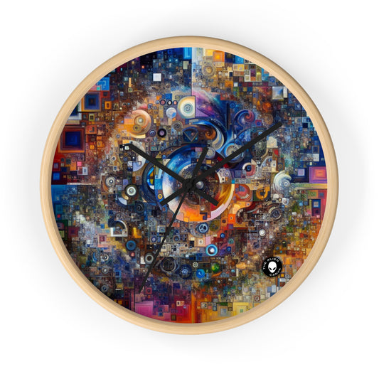 "Perception déformée : un commentaire postmoderne sur la réalité" - L'horloge murale extraterrestre Art postmoderne