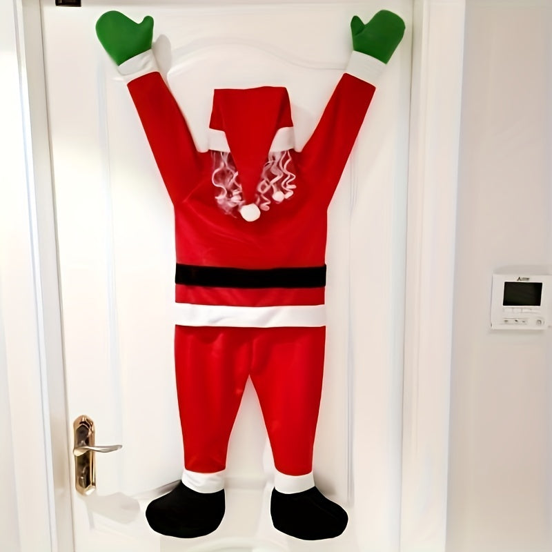 Decoración de pared de escalada de Papá Noel, ropa, adornos colgantes divertidos de Navidad, adornos colgantes, regalos 