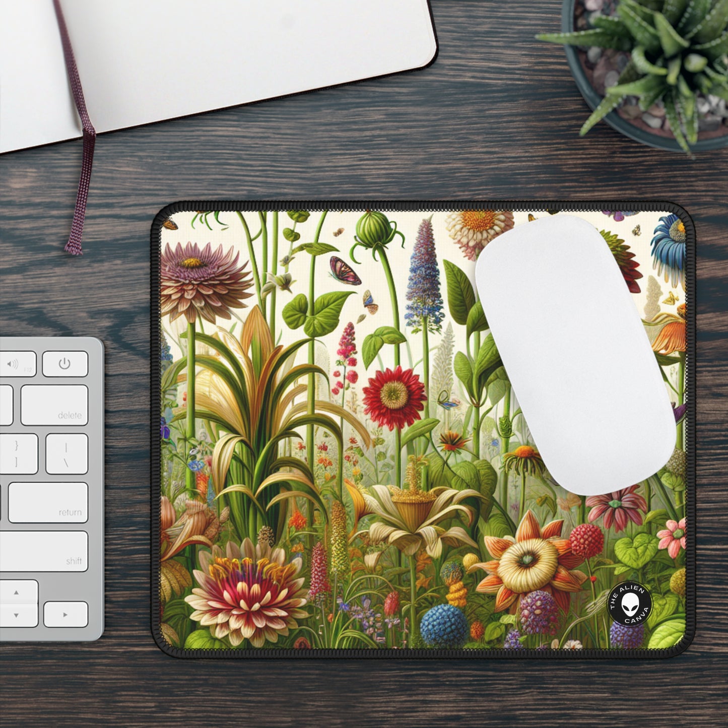 "Enchanted Garden: A Whimsical Scene" - The Alien Gaming Mouse Pad