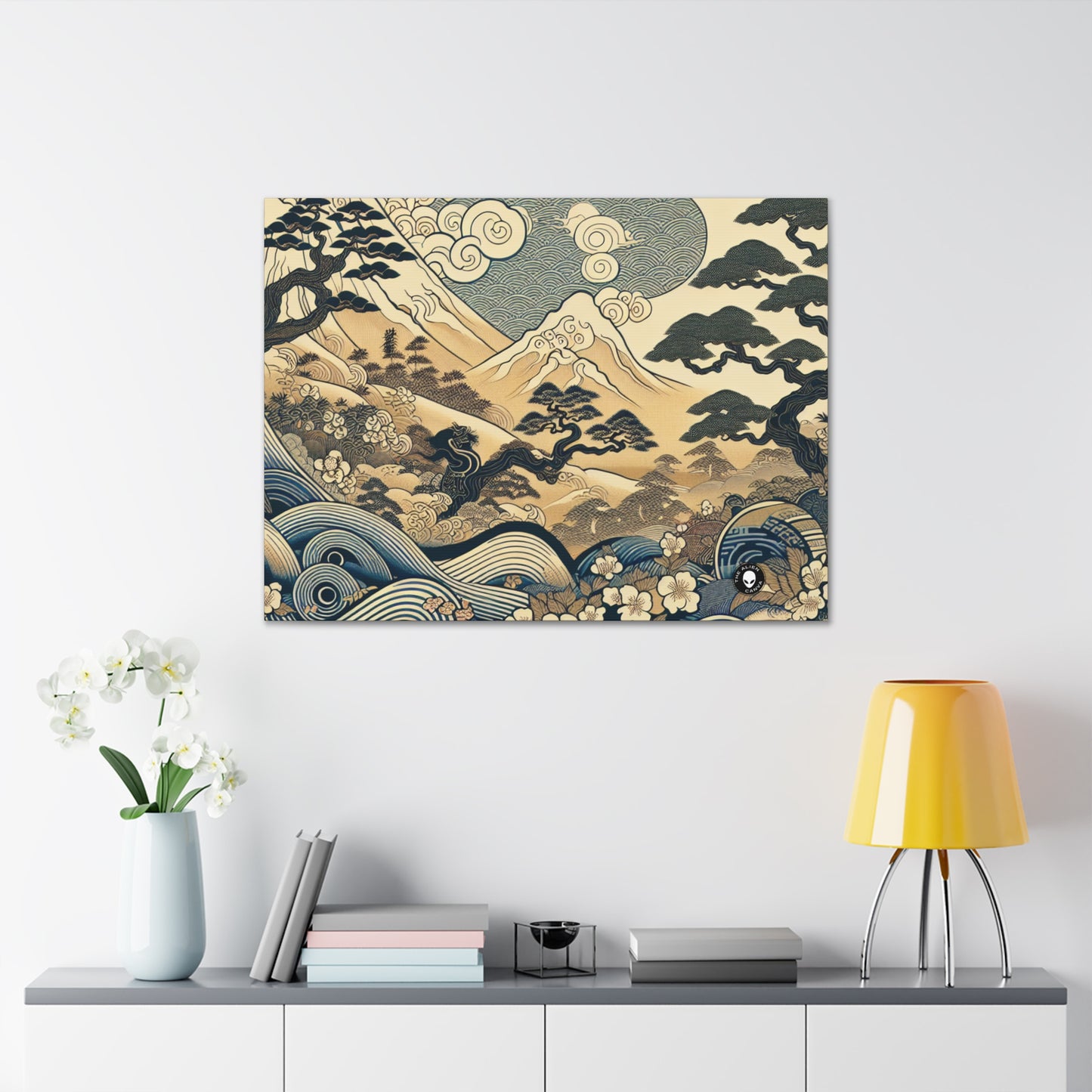 "Les rêves festifs d'Edo" - The Alien Canva Ukiyo-e (impression japonaise sur bois)