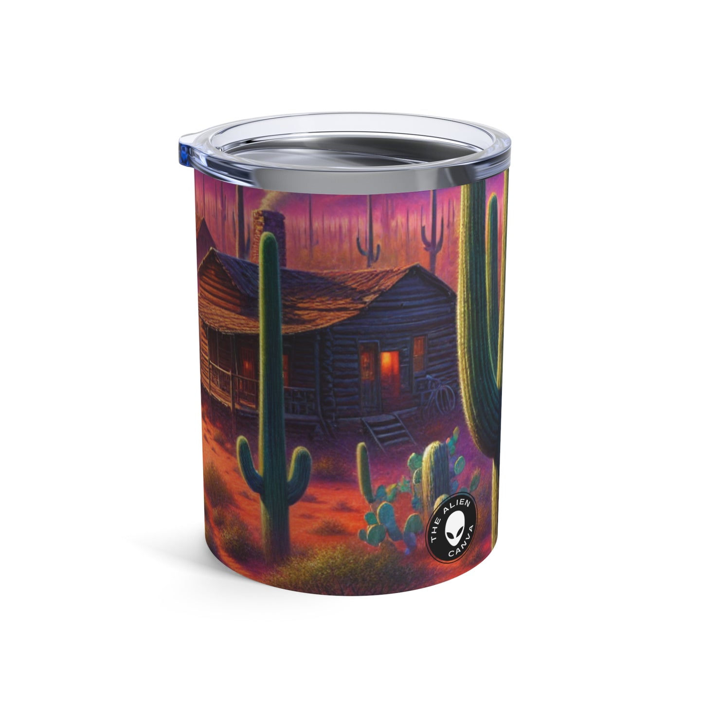 "Glowing rain: A city's reflection" - The Alien Tumbler 10oz Realism