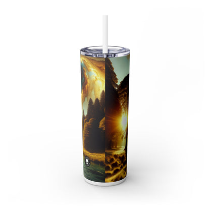 "Rebirth of the Forest: A Recycled Ecosystem" - The Alien Maars® Skinny Tumbler with Straw 20oz Environmental Art