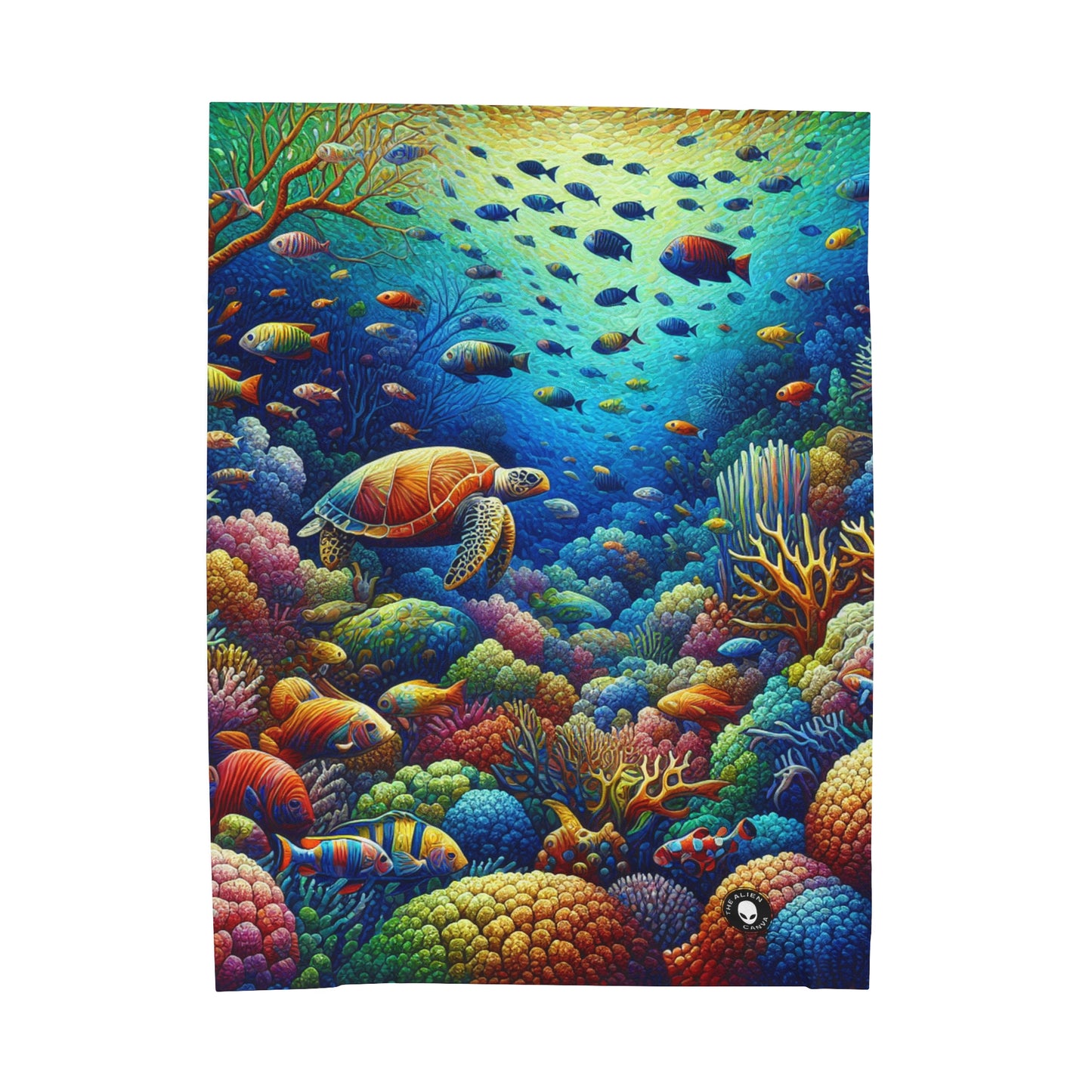 "Marine Paradise: Colorful Coral Reef Wildlife" - The Alien Velveteen Plush Blanket