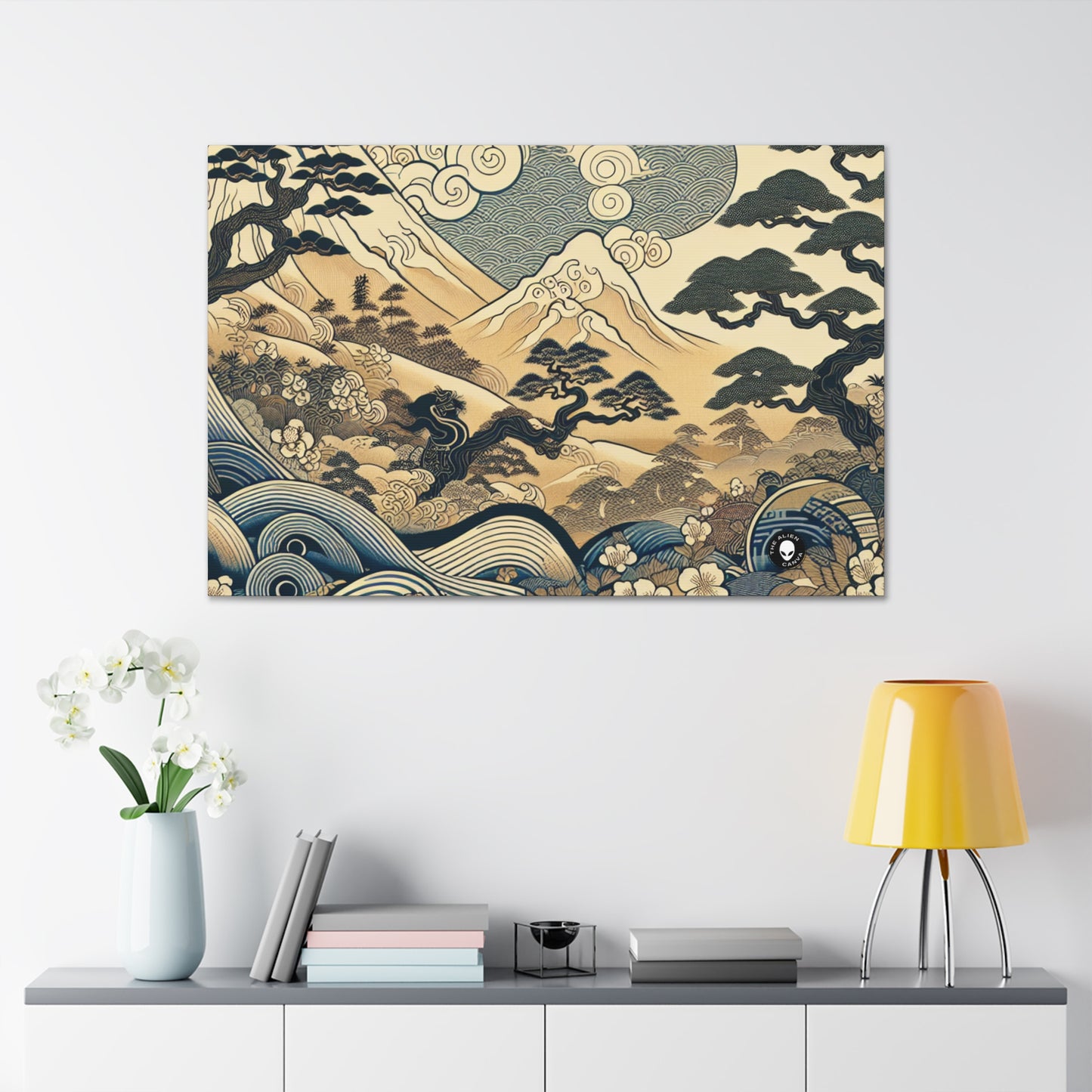 "Les rêves festifs d'Edo" - The Alien Canva Ukiyo-e (impression japonaise sur bois)