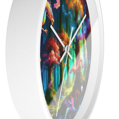 "Dragon's Rainbow Forest" - The Alien Wall Clock