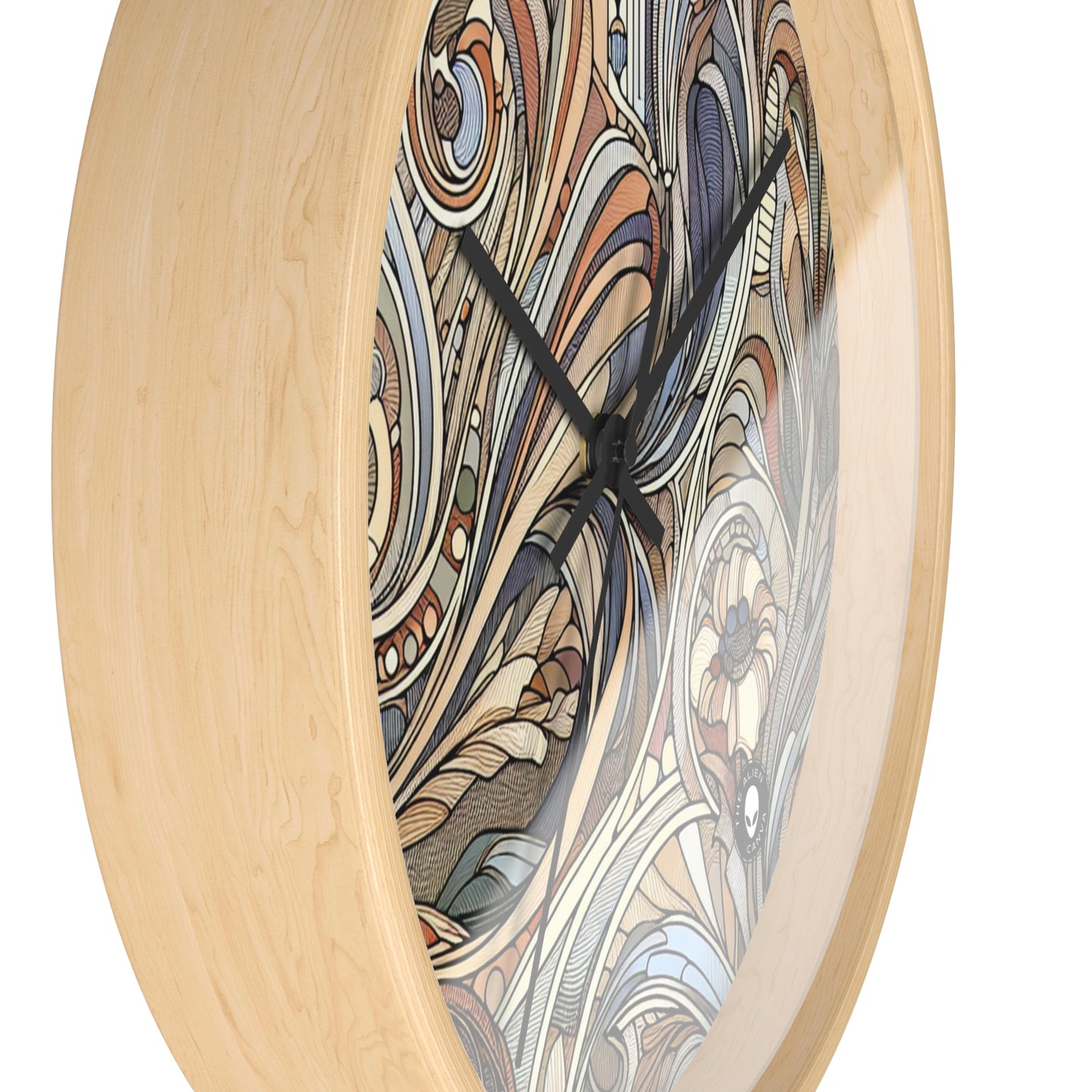 "Nature's Muse: Art Nouveau Woman" - The Alien Wall Clock Art Nouveau