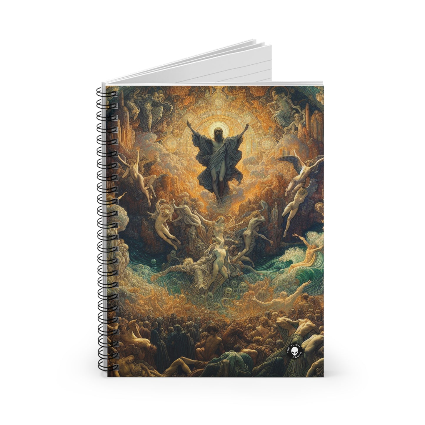 "Mystical Reflections: A Symbolic Journey Through the Looking Glass" - The Alien Spiral Notebook (Ruled Line) Symbolism