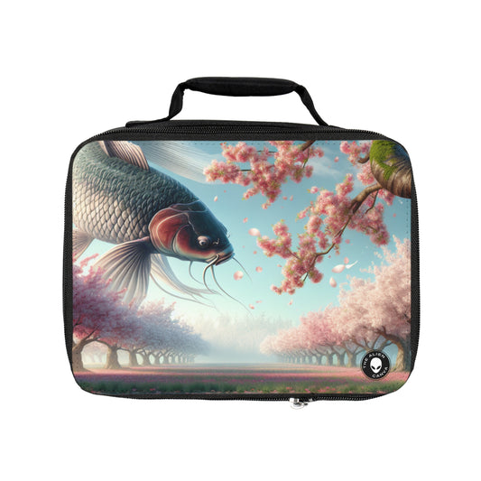 « Poissons koï dans les cerisiers en fleurs : la beauté de la nature » ​​– Le sac à lunch Alien