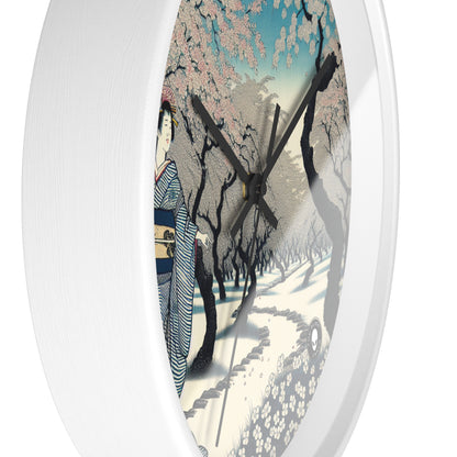 "Cielo floreciente" - El reloj de pared alienígena Ukiyo-e (impresión en madera japonesa)