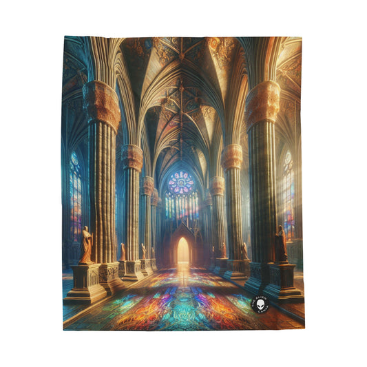 Shadows of the Gothic Cathedral - The Alien Velveteen Plush Blanket Gothic Art