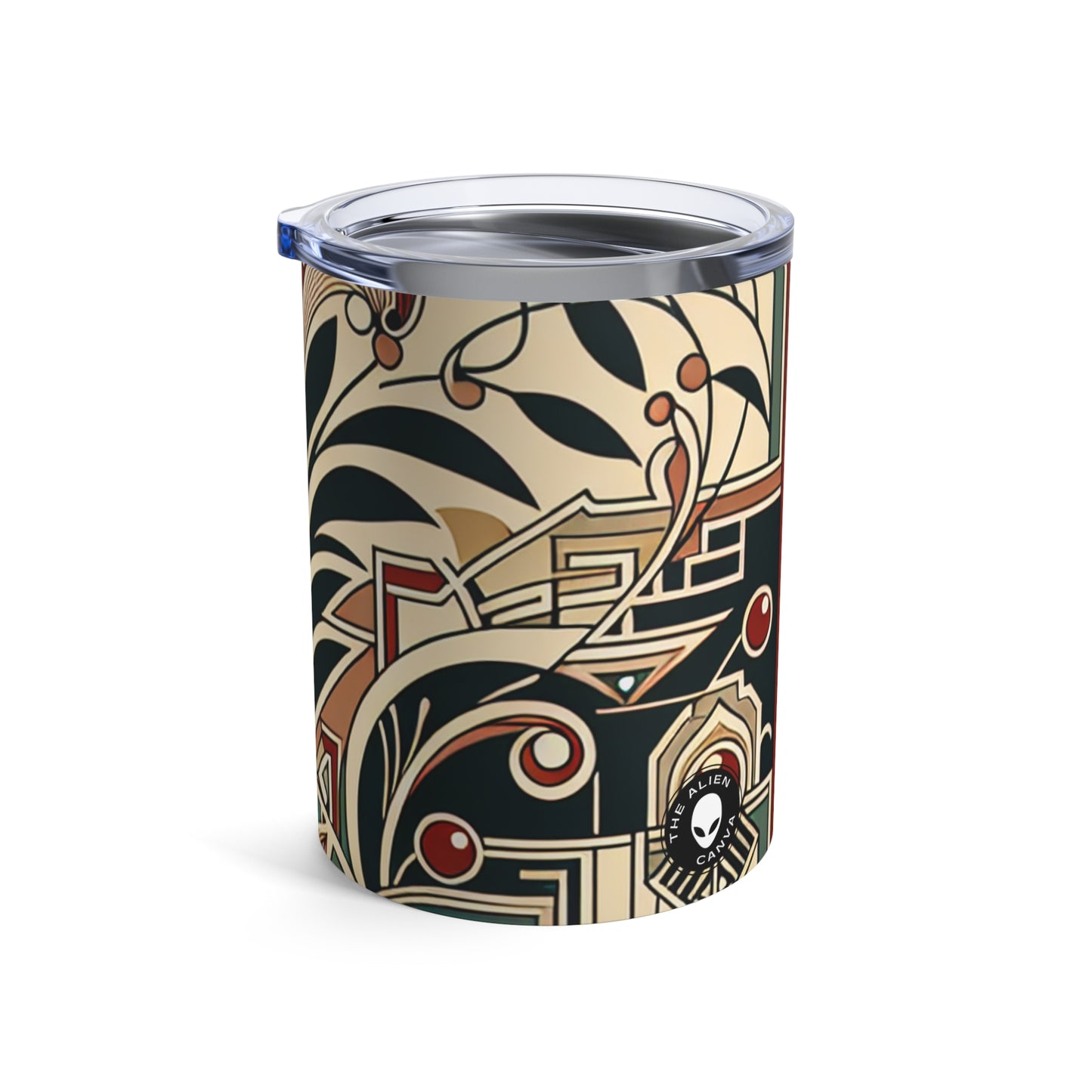 "Golden Glamour: A Dynamic Art Deco Cityscape at Sunset" - The Alien Tumbler 10oz Art Deco