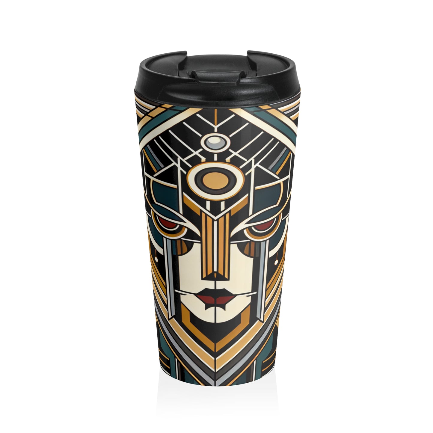 "Glamour & Decadence: A 1920s Art Deco Cocktail Soiree" - The Alien Stainless Steel Travel Mug Art Deco