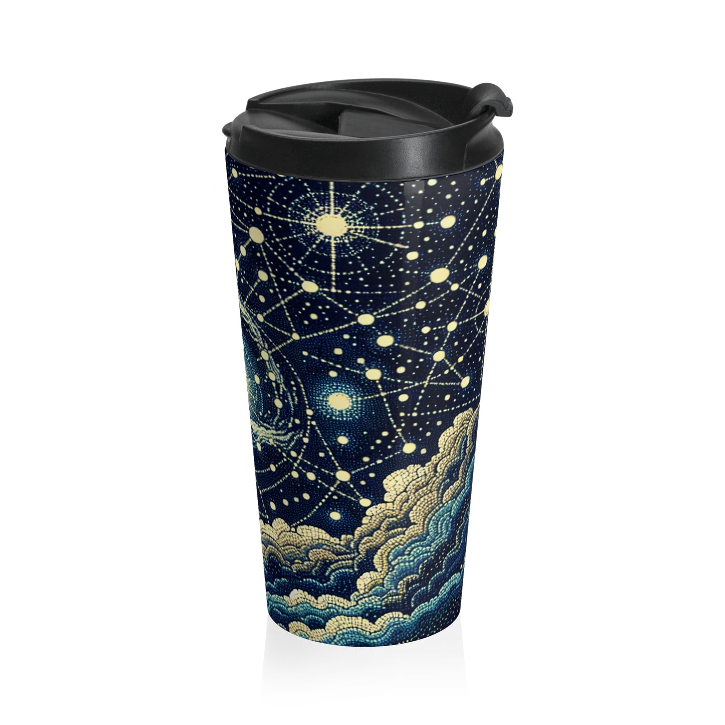 "Dotting the Heavens" - Taza de Viaje de Acero Inoxidable Alien Estilo Puntillismo