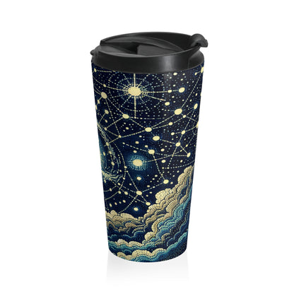 "Dotting the Heavens" - The Alien Stainless Steel Travel Mug Pointillism Style