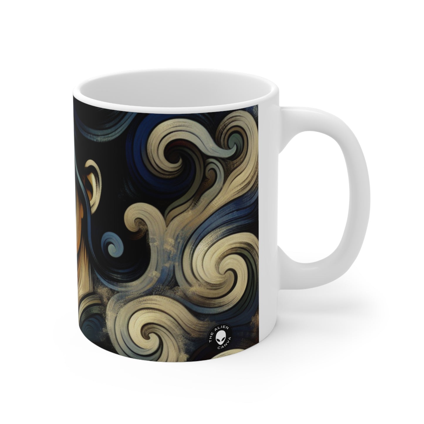 "Primitive Smoke: A Mystical Portrait." - The Alien Ceramic Mug 11oz Primitivism