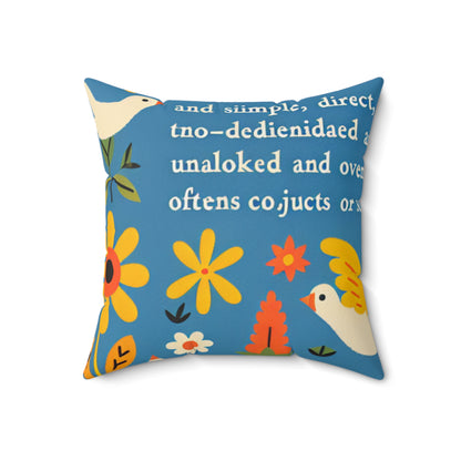 "Innocent Adventures: Whimsical Jungle Explorer"- The Alien Spun Polyester Square Pillow Naïve Art