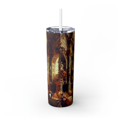 "Masquerade Majesty: A Regal Baroque Ballroom" - The Alien Maars® Skinny Tumbler with Straw 20oz Baroque