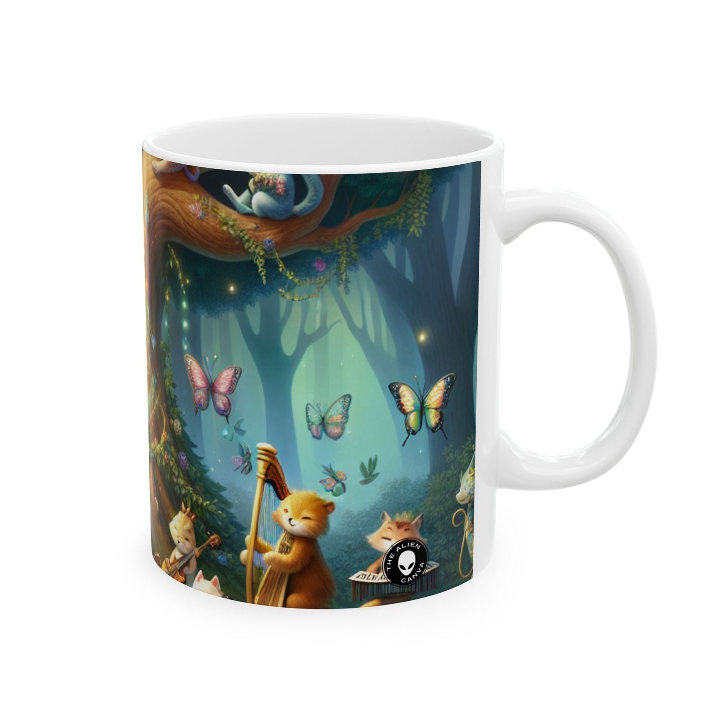 "Enchanted Forest Jam" - Taza de cerámica alienígena de 11 oz