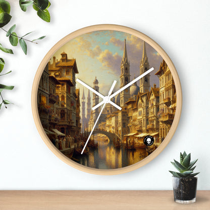 "Riviera Rhapsody : Une Ode Abstraite à la Méditerranée Française" - L'Horloge Murale Alien Nouvelle Peinture Européenne