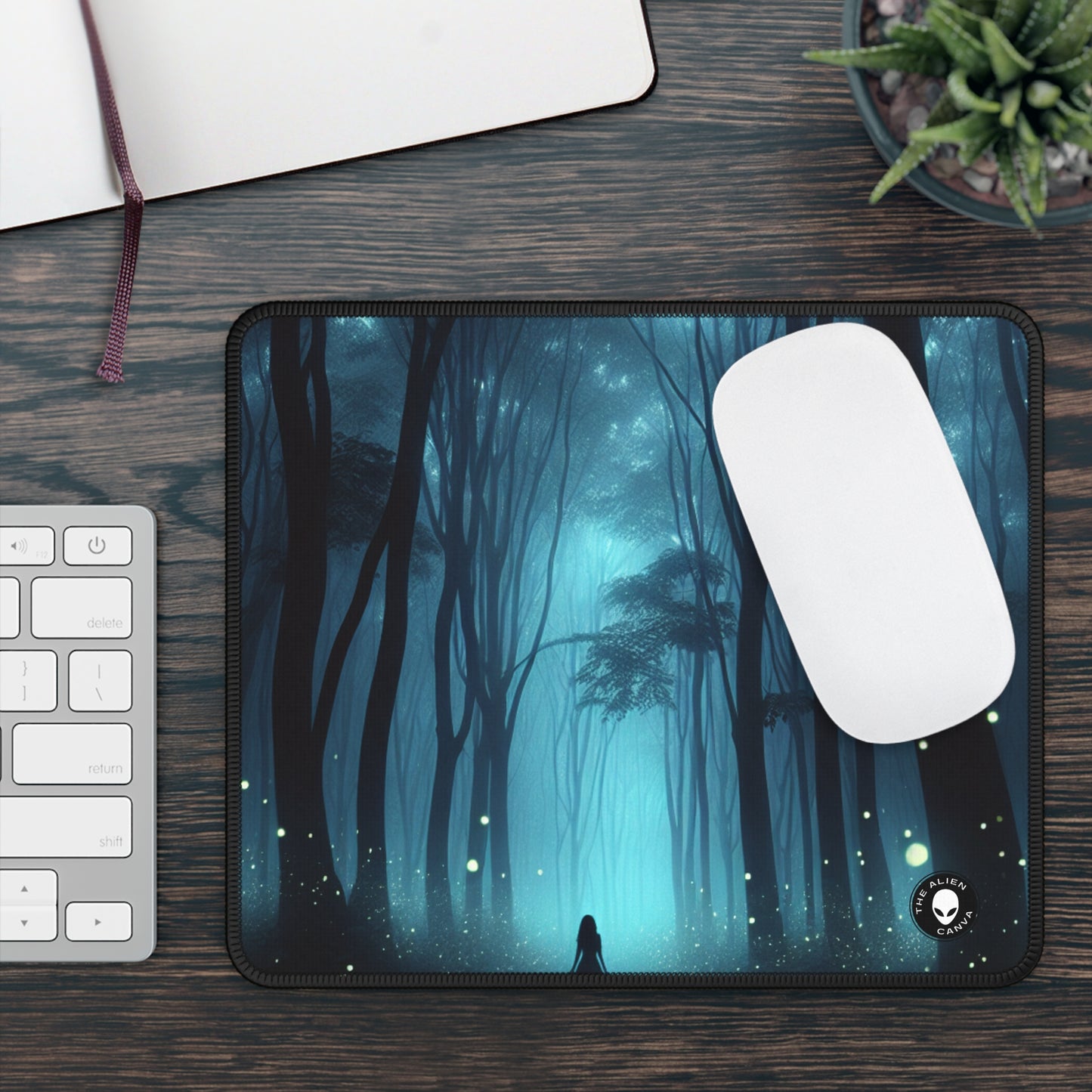 "Guided by Fireflies: A Forest's Secret Lightshow" - The Alien Gaming Mouse Pad