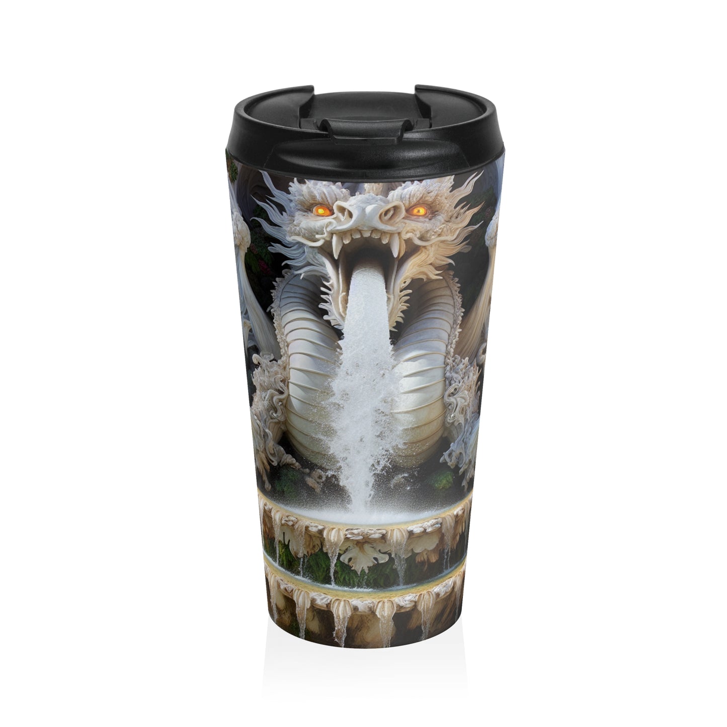 "Fiery Dragon Fountain: Heaven's Cascade" - The Alien Stainless Steel Travel Mug Rococo Style