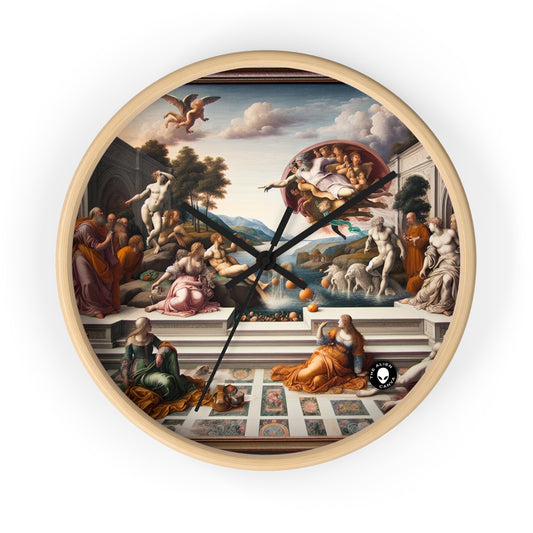 "Divine Enlightenment: A Renaissance Mythological Masterpiece" - The Alien Wall Clock Renaissance