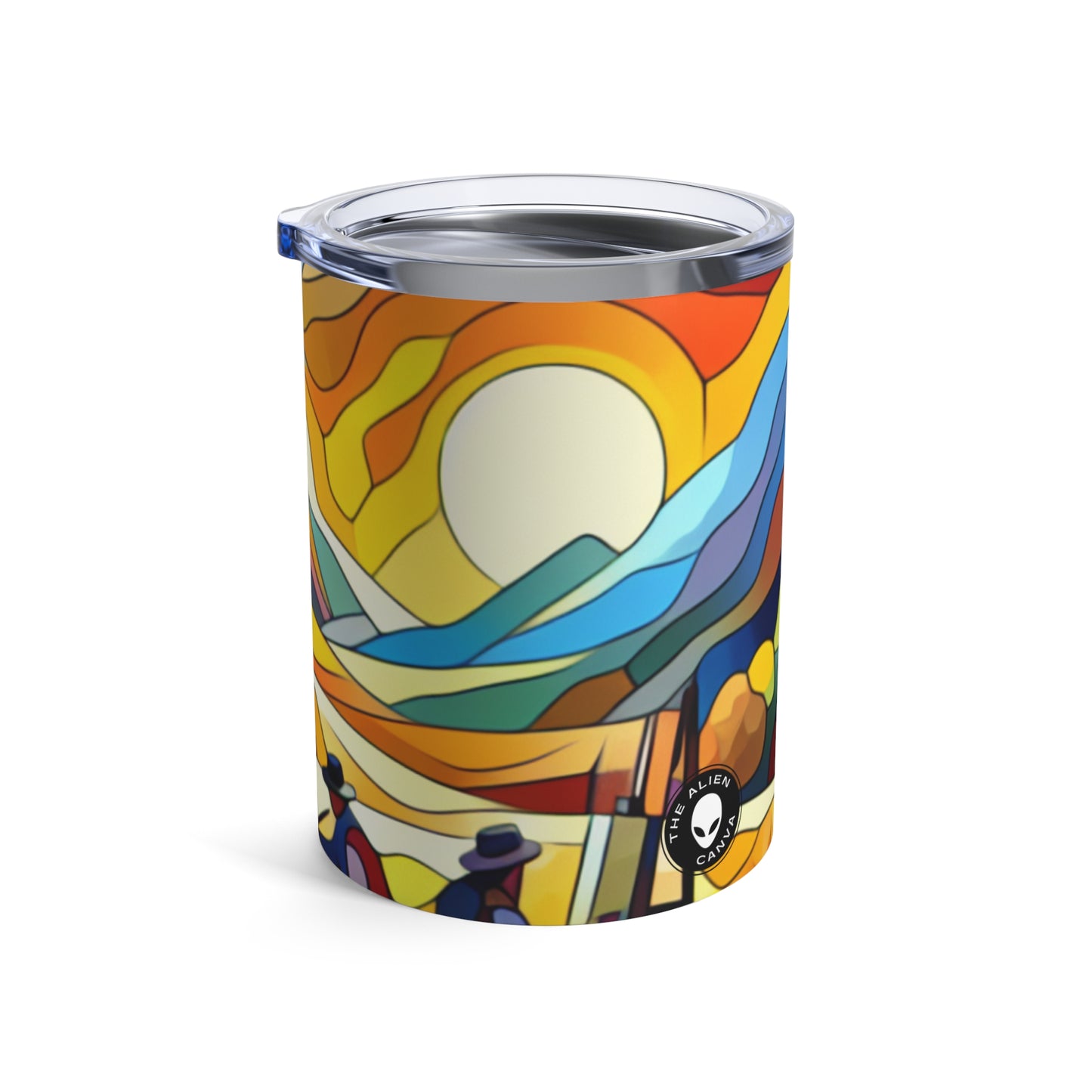 « Paysage urbain futuriste au néon » - The Alien Tumbler 10oz Hard-edge Painting