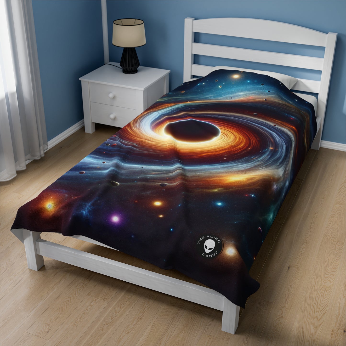 "Galactic Vortex: The Colorful Dance of Stars and Planets" - The Alien Velveteen Plush Blanket