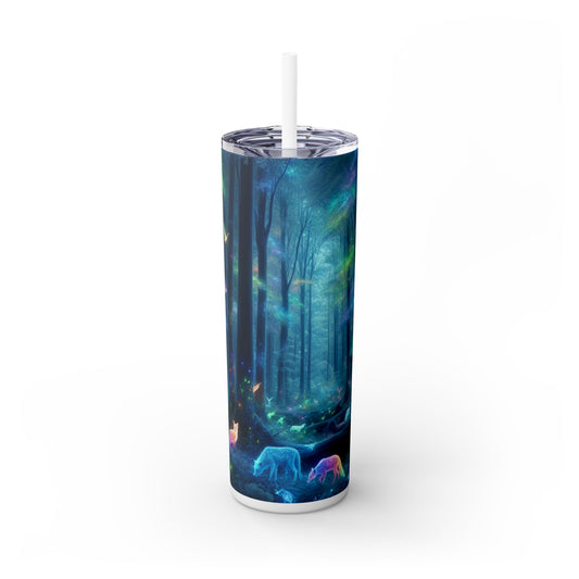 "Forêt arc-en-ciel enchantée" - Le verre fin Alien Maars® avec paille 20 oz