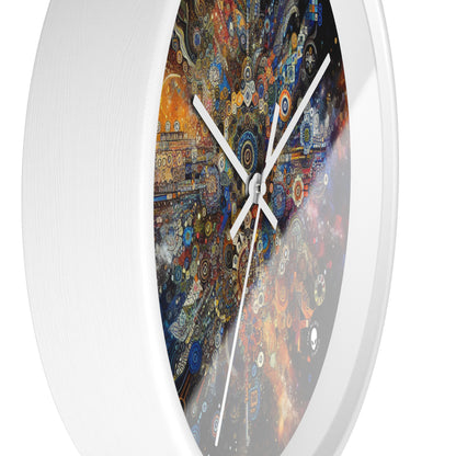 "Art corporel de la nuit étoilée : couleurs vives et traits tourbillonnants" - The Alien Wall Clock Body Art