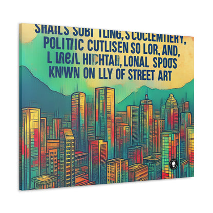 "Urban Myth: The Vibrant Street Art Fusion" - The Alien Canva Street Art