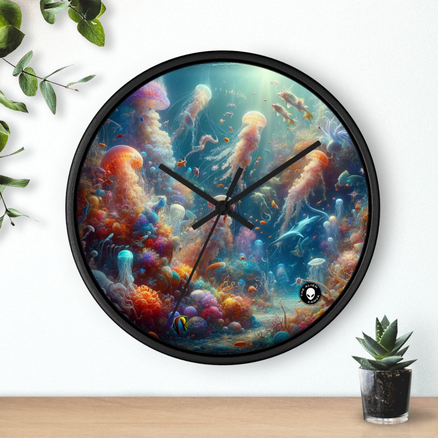 "Enchanted Aquatic Wonderland" - The Alien Wall Clock