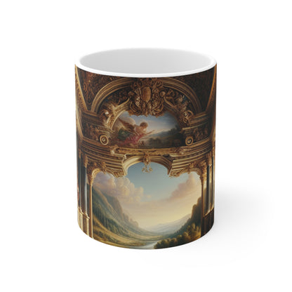 "Une odyssée néo-Renaissance : un panorama moderne" - La tasse en céramique Alien 11oz Art de la Renaissance