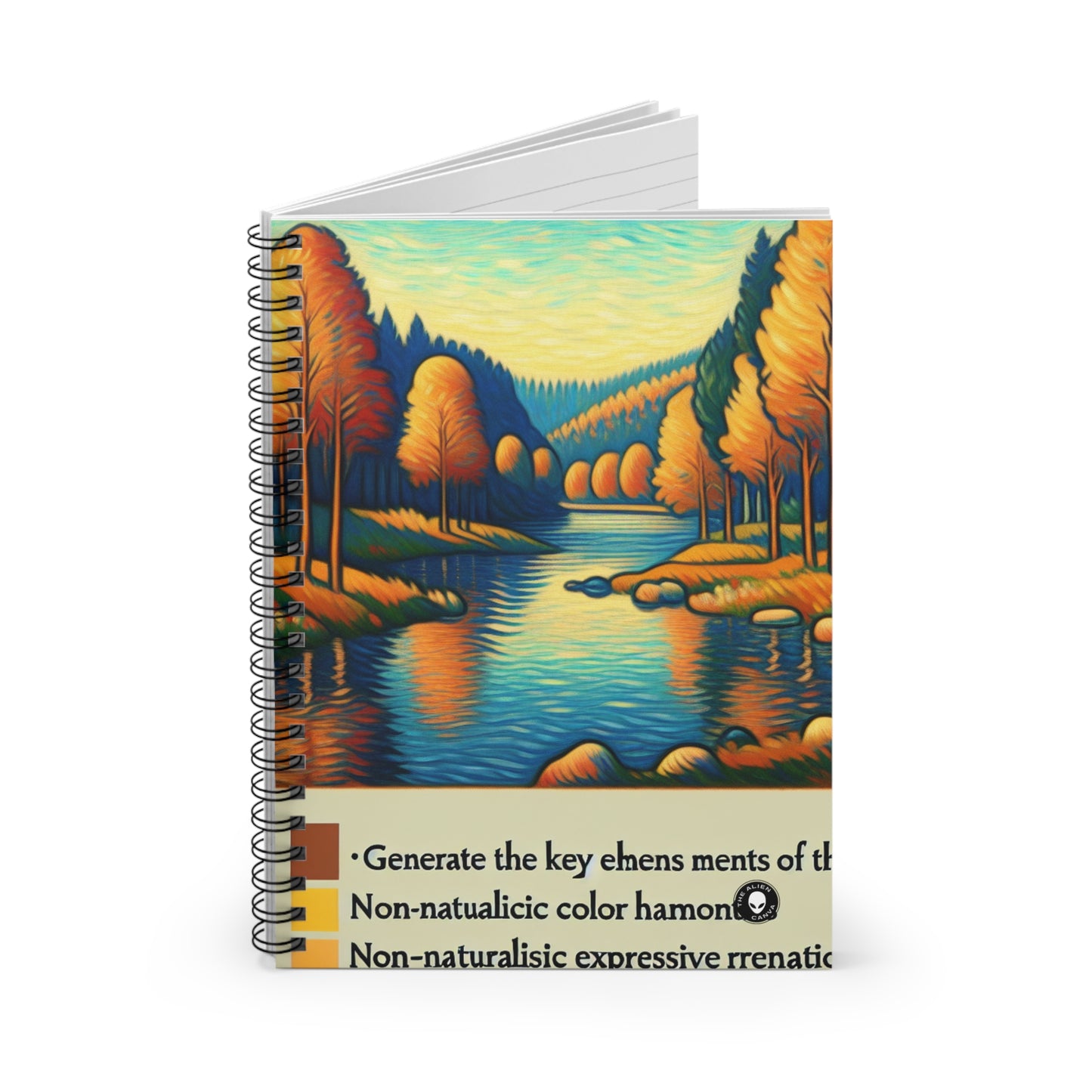 "Untamed Jungle: Expressive Fauvist Imagery" - The Alien Spiral Notebook (Ruled Line) Fauvism