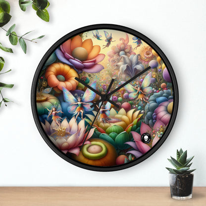 "Jardin enchanté : où dansent les fées" - L'horloge murale extraterrestre