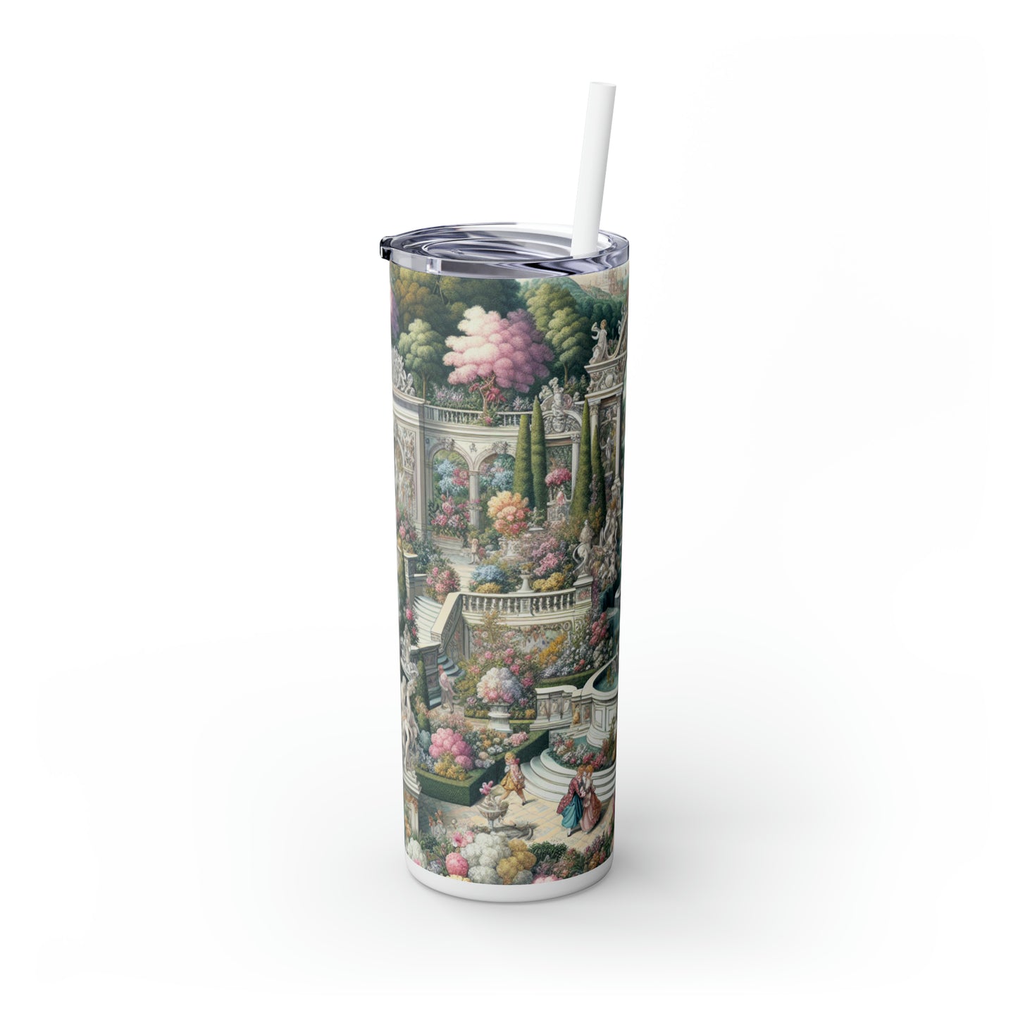 "Garden Elegance: A Rococo Affair" - The Alien Maars® Skinny Tumbler avec paille 20oz Rococo